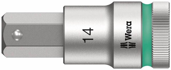 Wera 1/2" Zyklop mit Haltefunktion kurz Steckschlüsseleinsatz Größe: 14,0 mm Länge: 60,0 mm