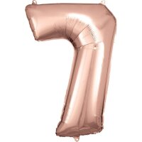 amscan® Folienballon Zahl 7 rosé, 1 St.  (...