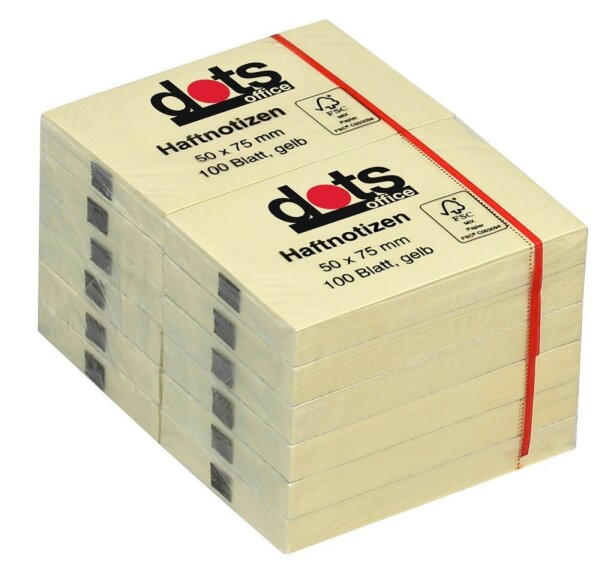 dots Haftnotizen gelb, 12 Blöcke