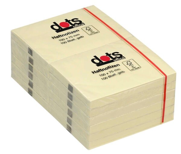 dots Haftnotizen gelb, 12 Blöcke