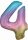 amscan® Folienballon Zahl 4 regenbogen, 1 St.  ( 9909702 )