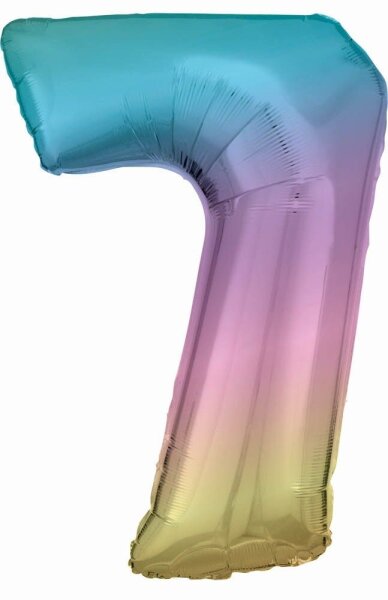 amscan® Folienballon Zahl 7 regenbogen, 1 St.  ( 9909705 )