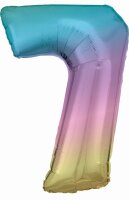amscan® Folienballon Zahl 7 regenbogen, 1 St.  (...