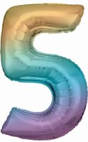 amscan® Folienballon Zahl 5 regenbogen, 1 St.  (...