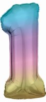 amscan® Folienballon Zahl 1 regenbogen, 1 St.  (...