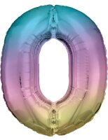 amscan® Folienballon Zahl 0 regenbogen, 1 St.  (...