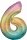 amscan® Folienballon Zahl 6 regenbogen, 1 St.  ( 9909704 )