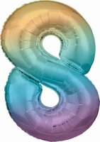 amscan® Folienballon Zahl 8 regenbogen, 1 St.  (...