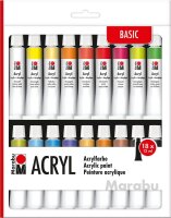 Marabu Basic Acrylfarben farbsortiert 18 x 12,0 ml, 18 St.