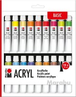 Marabu Basic Acrylfarben farbsortiert 18 x 12,0 ml, 18 St.