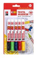 Marabu KiDS Textilmarker farbsortiert 3,0 mm, 5 St.