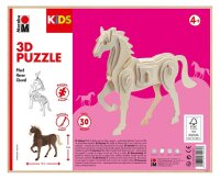 Marabu KiDS Pferd 3D-Puzzle, 30 (bemalbar) Teile