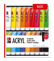 Marabu Basic Acrylfarben farbsortiert 18 x 36,0  ml, 18 St.
