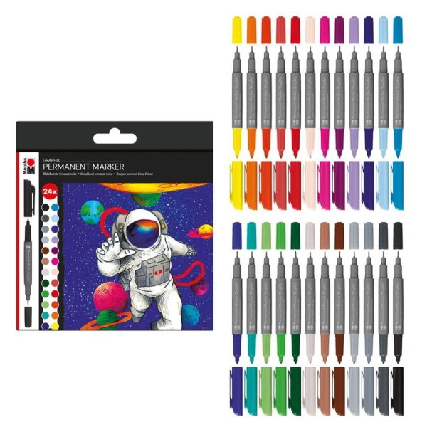 Marabu HERO OF GALAXY Permanentmarker farbsortiert, 24 St.