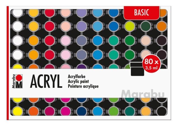 Marabu BASIC Acrylfarben farbsortiert 80 x 3,5 ml, 80 St.