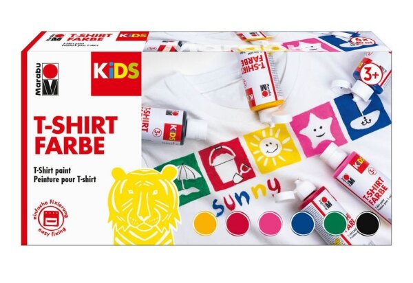 Marabu KiDS Stoffmalfarben farbsortiert 6 x 80,0 ml, 6 St.