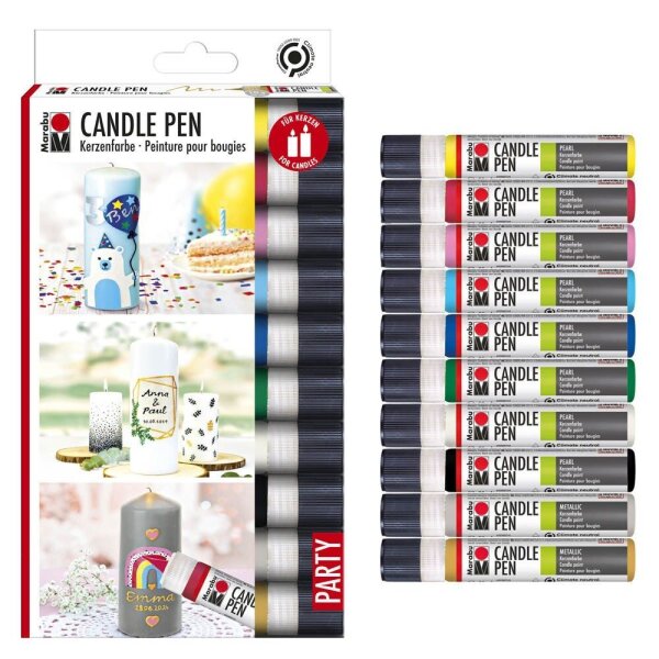 Marabu Kerzenstifte farbsortiert 10 x 25,0 ml, 10 St.