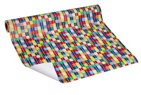 JUNG SCHÖNER VERPACKEN Geschenkpapier Pierrot Quadrate mehrfarbig, 20,0 m  ( 516890 )