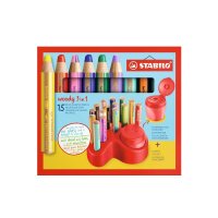 STABILO woody 3in1 Buntstifte farbsortiert, 15 St.