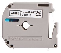 brother Schriftband M-K M-K231S MK231SBZ, 12 mm, schwarz auf weiß, 1 St.