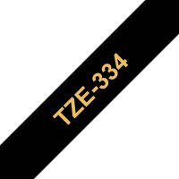 brother Schriftband TZe-334 TZE334, 12 mm, gold auf schwarz, 1 St.