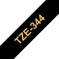 brother Schriftband TZe-344 TZE344, 18 mm, gold auf schwarz, 1 St.