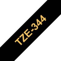 brother Schriftband TZe-344 TZE344, 18 mm, gold auf schwarz, 1 St.