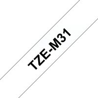brother Schriftband TZe-M31 TZEM31, 12 mm, schwarz auf transparent, 1 St.