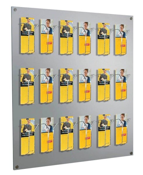 Kerkmann Wandprospekthalter Fokus alu 1/3 DIN A4 75,0 x 6,5 x 100,0 cm, 1 St.