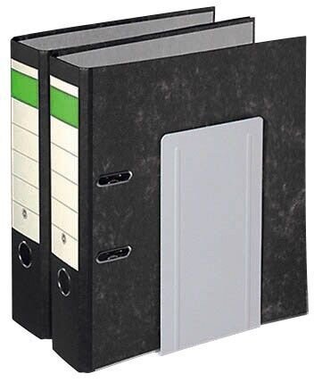 MAUL Buchstützen grau 12,0 x 14,0 x 24,0 cm, 2 St.