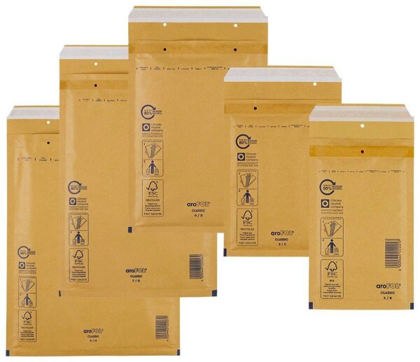 aroFOL® CLASSIC Luftpolstertaschen-Set braun, 100 St.