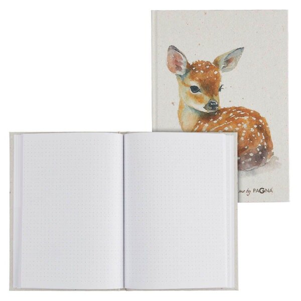 PAGNA Notizbuch Reh DIN A5 punktkariert, beige Hardcover 128 Seiten, 1 St.