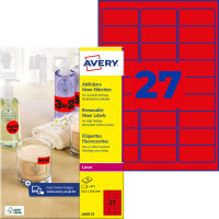 AVERY Zweckform Etiketten L6003-25 rot 63,5 x 29,6 mm, 25 Blatt