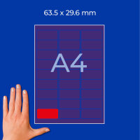 AVERY Zweckform Etiketten L6003-25 rot 63,5 x 29,6 mm, 25 Blatt