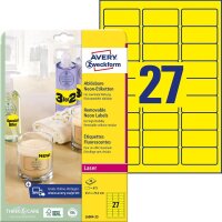 AVERY Zweckform Etiketten L6004-25 gelb 63,5 x 29,6 mm,...