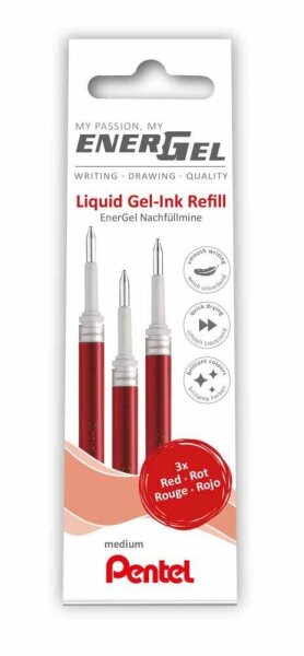 Pentel EnerGel Gelschreiberminen rot 0,35 mm 3 St.