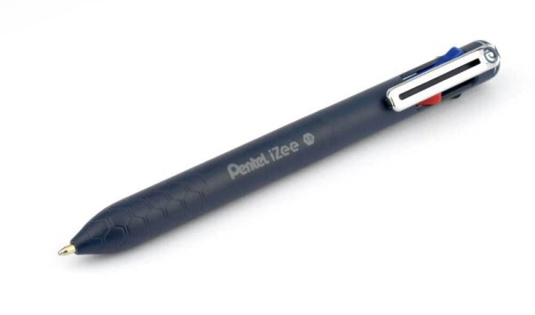 Pentel 4-Farben-Kugelschreiber iZee 4C dunkelblau, Schreibfarbe: schwarz, rot, blau, grün, 1 St.
