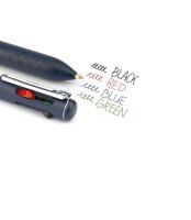 Pentel 4-Farben-Kugelschreiber iZee 4C dunkelblau, Schreibfarbe: schwarz, rot, blau, grün, 1 St.
