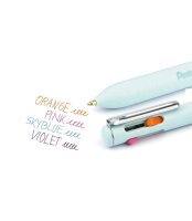 Pentel 4-Farben-Kugelschreiber iZee 4C hellblau, Schreibfarbe: orange, pink, hellblau, violett, 1 St.