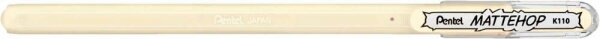 Pentel Mattehop Gelschreiber elfenbein 0,5 mm, Schreibfarbe: weiß, 1 St.