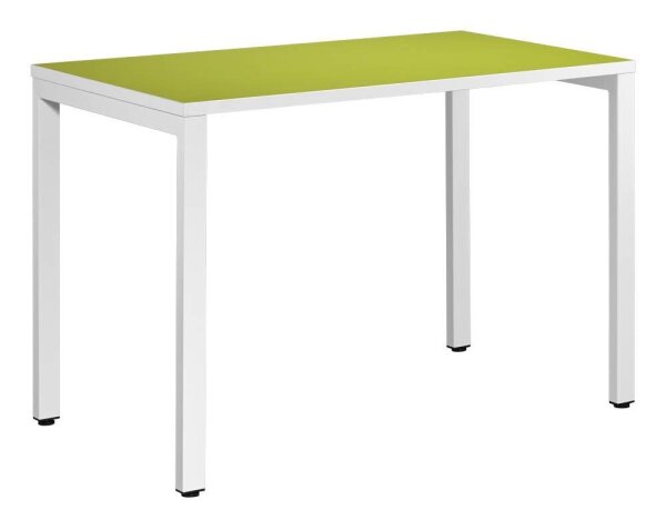 PAPERFLOW easyDesk Schreibtisch grün rechteckig, 4-Fuß-Gestell weiß 114,0 x 60,0 cm