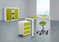 PAPERFLOW easyDesk Schreibtisch grün rechteckig, 4-Fuß-Gestell weiß 114,0 x 60,0 cm