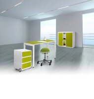 PAPERFLOW easyDesk Schreibtisch grün rechteckig, 4-Fuß-Gestell weiß 114,0 x 60,0 cm