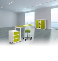 PAPERFLOW easyDesk Schreibtisch grün rechteckig, 4-Fuß-Gestell weiß 114,0 x 60,0 cm