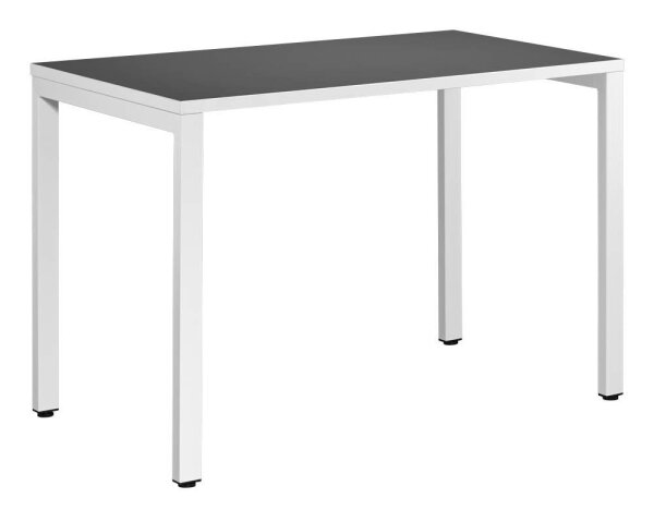 PAPERFLOW easyDesk Schreibtisch anthrazit rechteckig, 4-Fuß-Gestell weiß 114,0 x 60,0 cm
