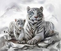 PRACHT® Creatives Diamond Painting Tigermama mit...