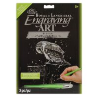 PRACHT® Creatives Kratzbild Eule silber