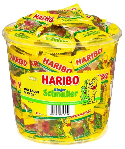 HARIBO KINDER SCHNULLER Minibeutel Fruchtgummi 980,0 g, 100 St.