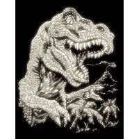 PRACHT® Creatives Kratzbild Tyrannosaurus leuchtende...