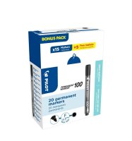 15 + 5 GRATIS: PILOT 100 Permanentmarker schwarz 1,0 mm,...